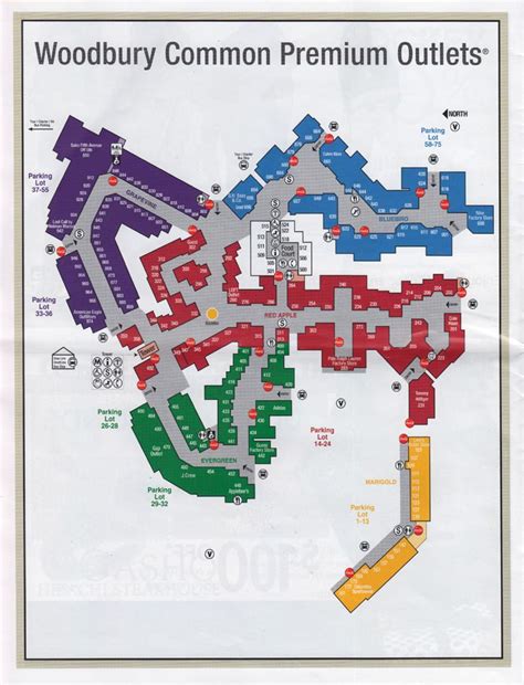 map of woodbury commons outlets.